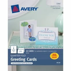 Quarter Fold Card, 4 1/4"x5 1/2", White, Pack Of 20