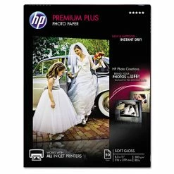 Premium Plus Photo Paper, 80 Lbs., Soft-Gloss, 8-1/2 X 11, 50 Sheets/Pack
