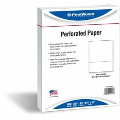 Perforated Copy Paper, 8 1/2"x11", White, 20 LB, One Ream