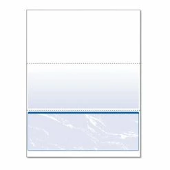 Standard Security Check, 11 Features, 8.5 X 11, Blue Marble Bottom, 500/Ream