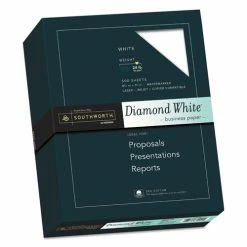 25% Cotton Diamond White Business Paper, 95 Bright, 24 Lb, 8.5 X 11, 500/Ream