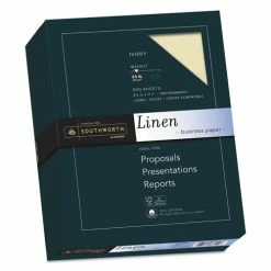 25% Cotton Linen Business Paper, 24 Lb, 8.5 X 11, Ivory, 500/Ream