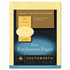 Parchment Specialty Paper, 24 Lb, 8.5 X 11, Gold, 100/Pack