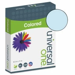 Universal Deluxe Colored Paper, 20lb, 8.5 X 11, Blue, 500/Ream