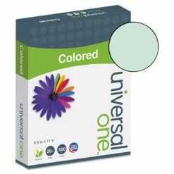 Universal Deluxe Colored Paper, 20lb, 8.5 X 11, Green, 500/Ream