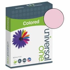 Universal Deluxe Colored Paper, 20lb, 8.5 X 11, Pink, 500/Ream
