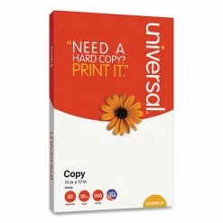 Universal Copy Paper, 92 Bright, 20 Lb, 11 X 17, White, 500 Sheets/Ream