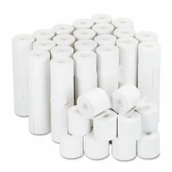 Universal Impact & Inkjet Print Bond Paper Rolls, 0.5" Core, 2.25" X 126ft, White, 100/Carton