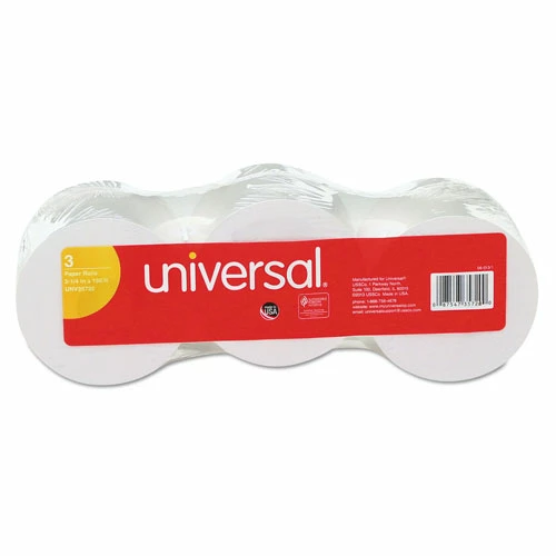 Universal Impact & Inkjet Print Bond Paper Rolls, 0.5" Core, 2.25" X 150 Ft, White, 3/Pack