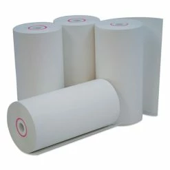 Universal Direct Thermal Print Paper Rolls, 0.38" Core, 4.38" X 127ft, White, 50/Carton