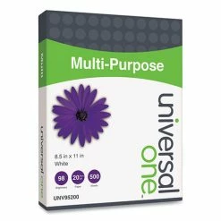Universal Multipurpose Paper, 96 Bright, 20 Lb, 8.5 X 11, Bright White, 500 Sheets/Ream, 5 Reams/Carton