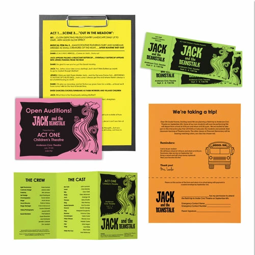 Color Paper - "Neon" Assortment, 24lb, 8.5 X 11, Assorted Neon Colors, 500/Ream - Image 3