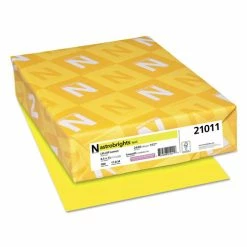 Color Paper, 24 Lb, 8.5 X 11, Lift-Off Lemon, 500/Ream