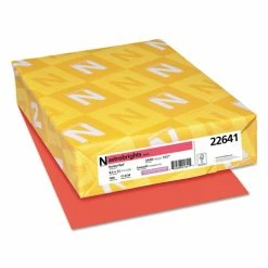Color Paper, 24 Lb, 8.5 X 11, Rocket Red, 500/Ream