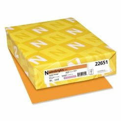 Color Paper, 24 Lb, 8.5 X 11, Cosmic Orange, 500/Ream