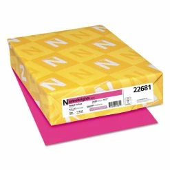 Color Paper, 24 Lb, 8.5 X 11, Fireball Fuchsia, 500/Ream