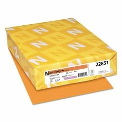 Color Cardstock, 65 Lb, 8.5 X 11, Cosmic Orange, 250/Pack
