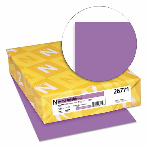 Exact Brights Paper, 20lb, 8.5 X 11, Bright Purple, 500/Ream - Image 2