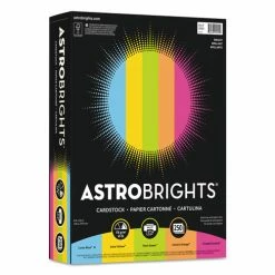 Color Cardstock -"Bright" Assortment, 65lb, 8.5 X 11, Assorted, 250/Pack